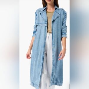 DO by Dee Ocleppo Aero Light Wash Demin Cassie Trench Coat Sz Small NWT